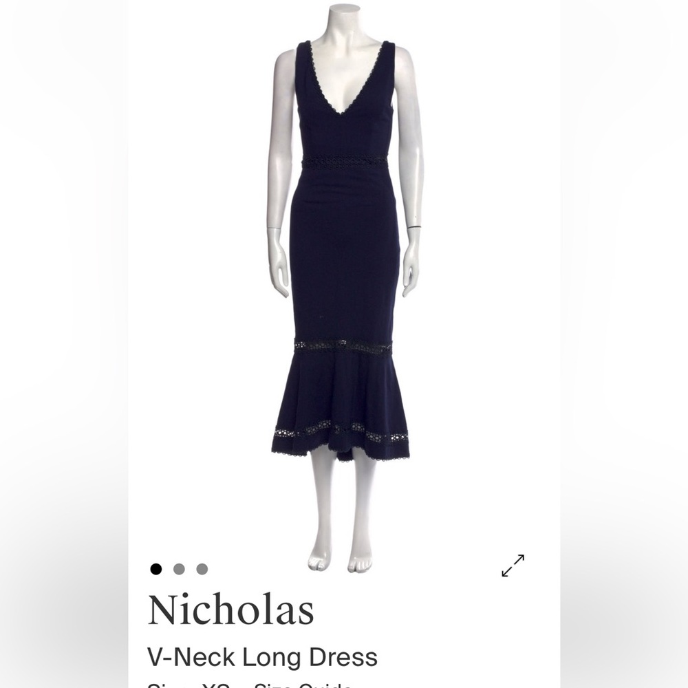 🔥Nicholas Black V-Neck Long Dress NWT New 8 M